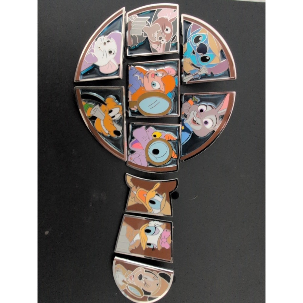 Disney "Daring Detectives" Blind Box Set Of 10 Mystery Pins COMPLETE SET
